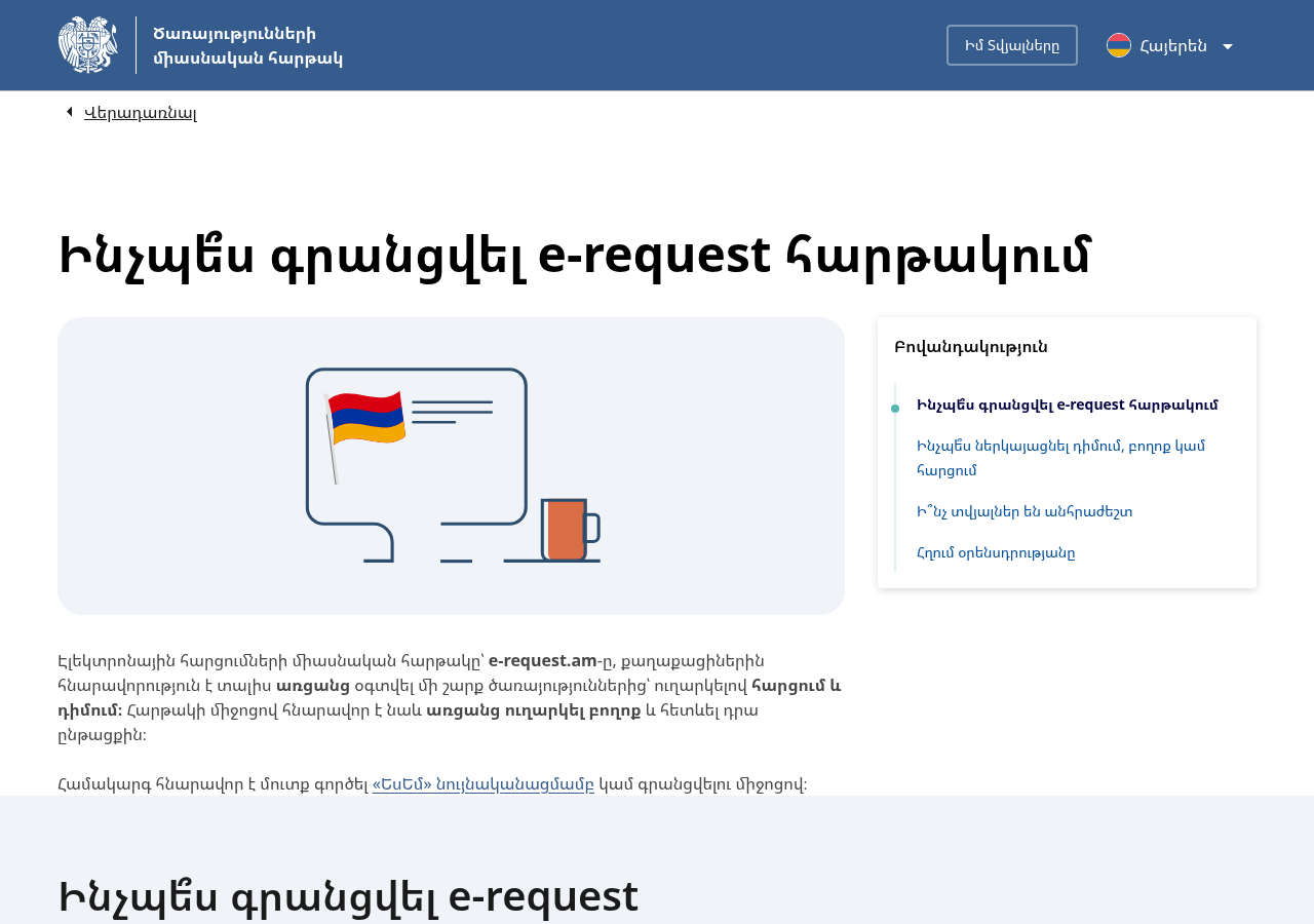 Հայաստանի e-request բողոքի ուղեցույցի պատկերը